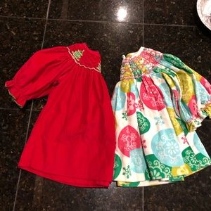 3 month smocked Christmas dresses. Like new.